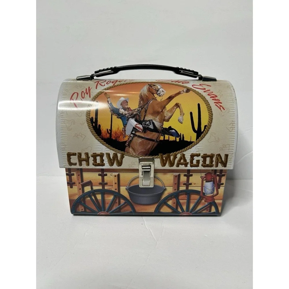 Roy Rogers Dale Evans‎ Chow Wagon Metal Lunch Box Treasure Chest Nostalgia